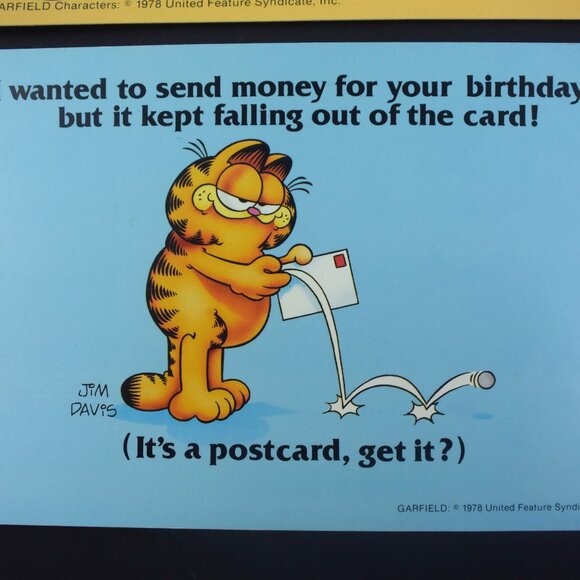 6 Vintage GARFIELD Postcards 1970s New Old Stock - Picture 6 of 12